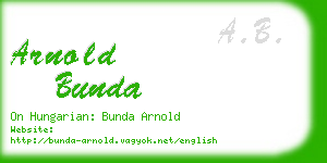 arnold bunda business card